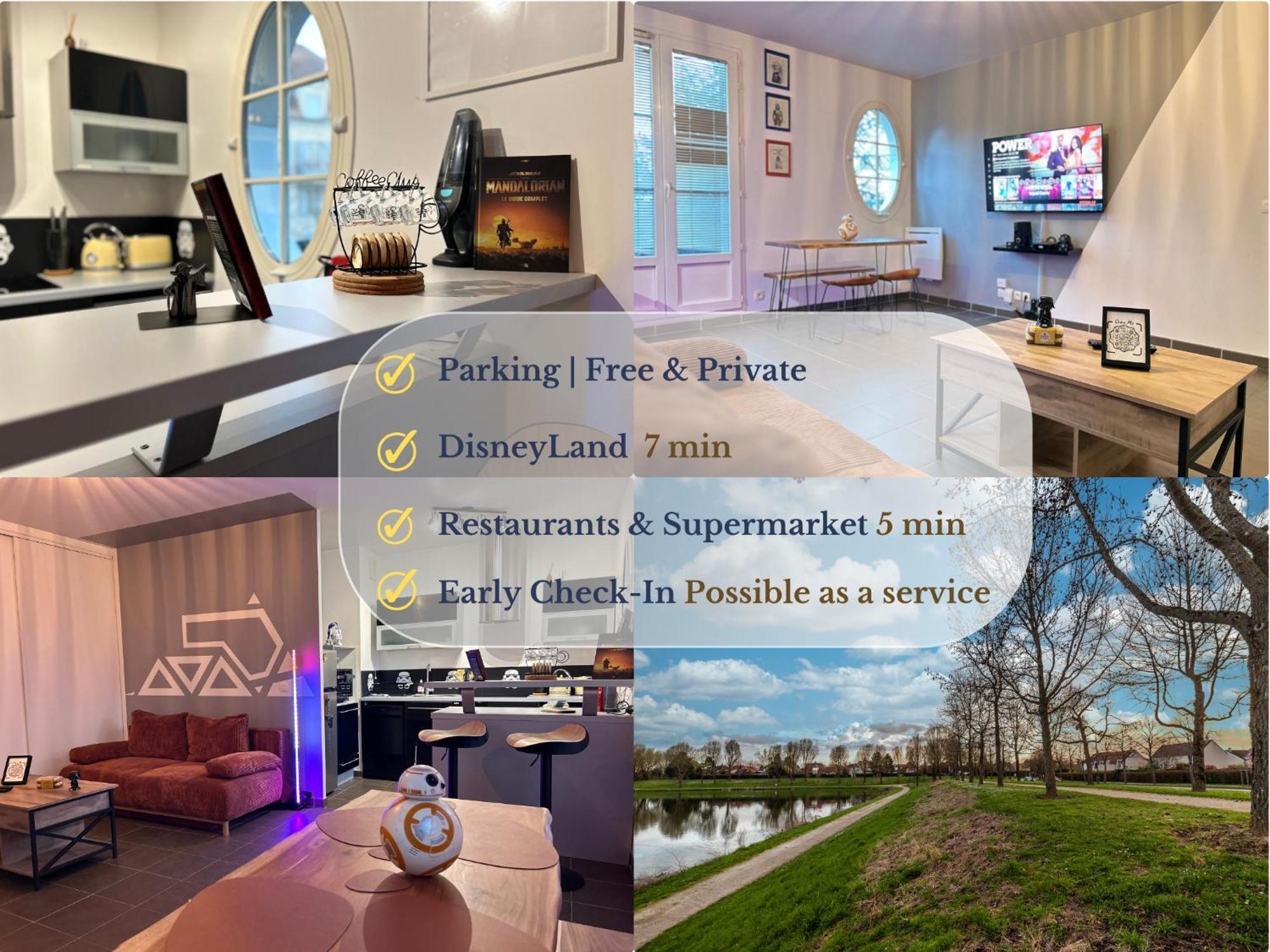 Once Upon A Time - 7Min From Disneyland - Free Private Parking - Self Checkin - Balcony - Barbecue Magny-le-Hongre Eksteriør billede
